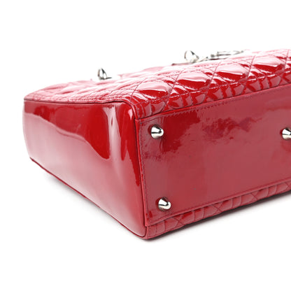 Christian Dior Patent Cannage Large Lady Dior Red 8 of 9