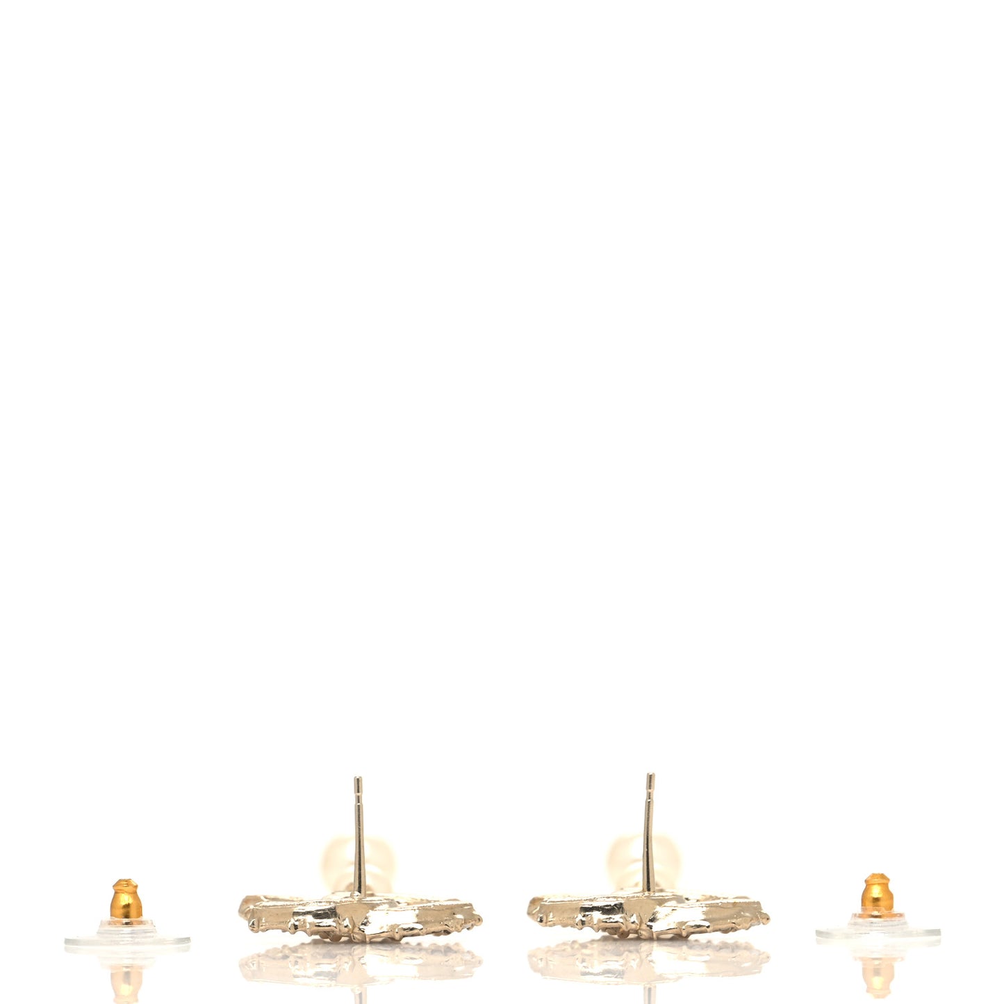 Pearl CC Chain Drop Earrings Gold