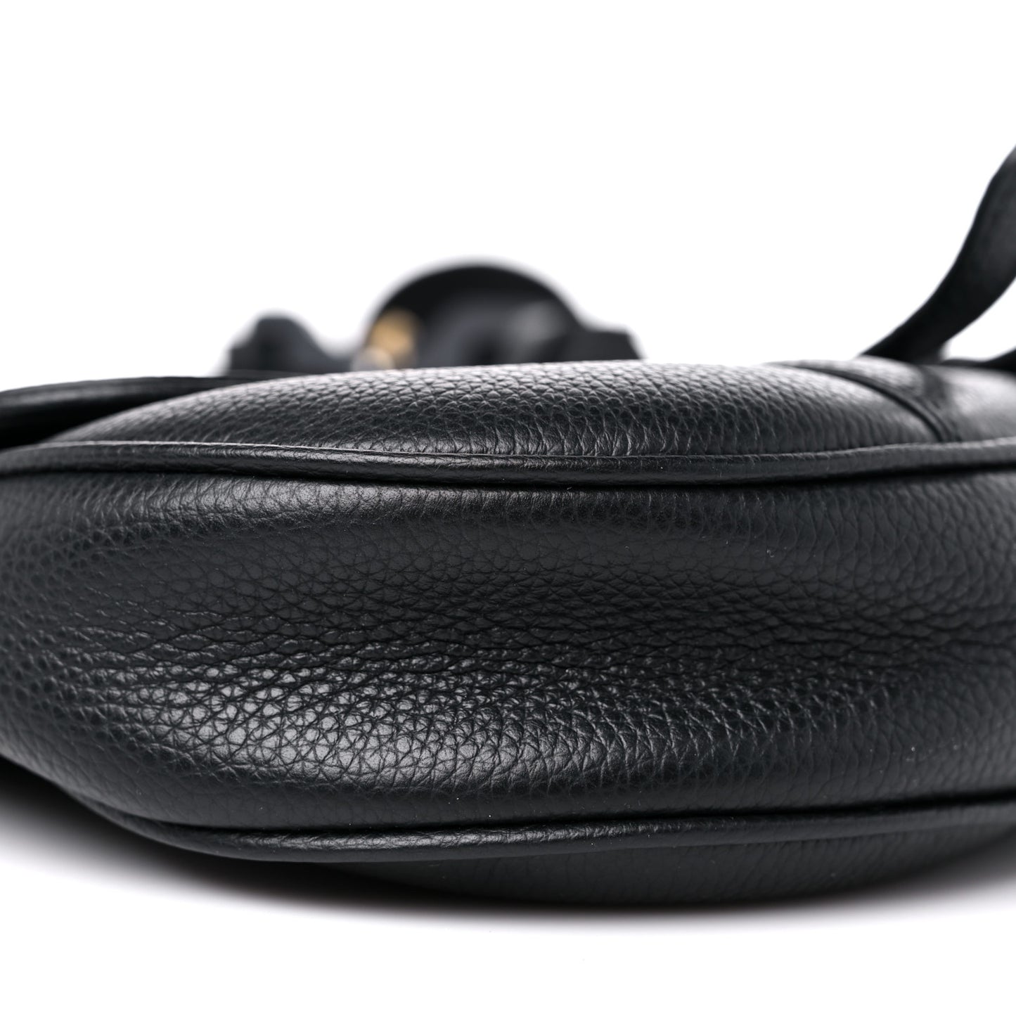X SHAWN STUSSY Grained Calfskin Saddle Bag Black