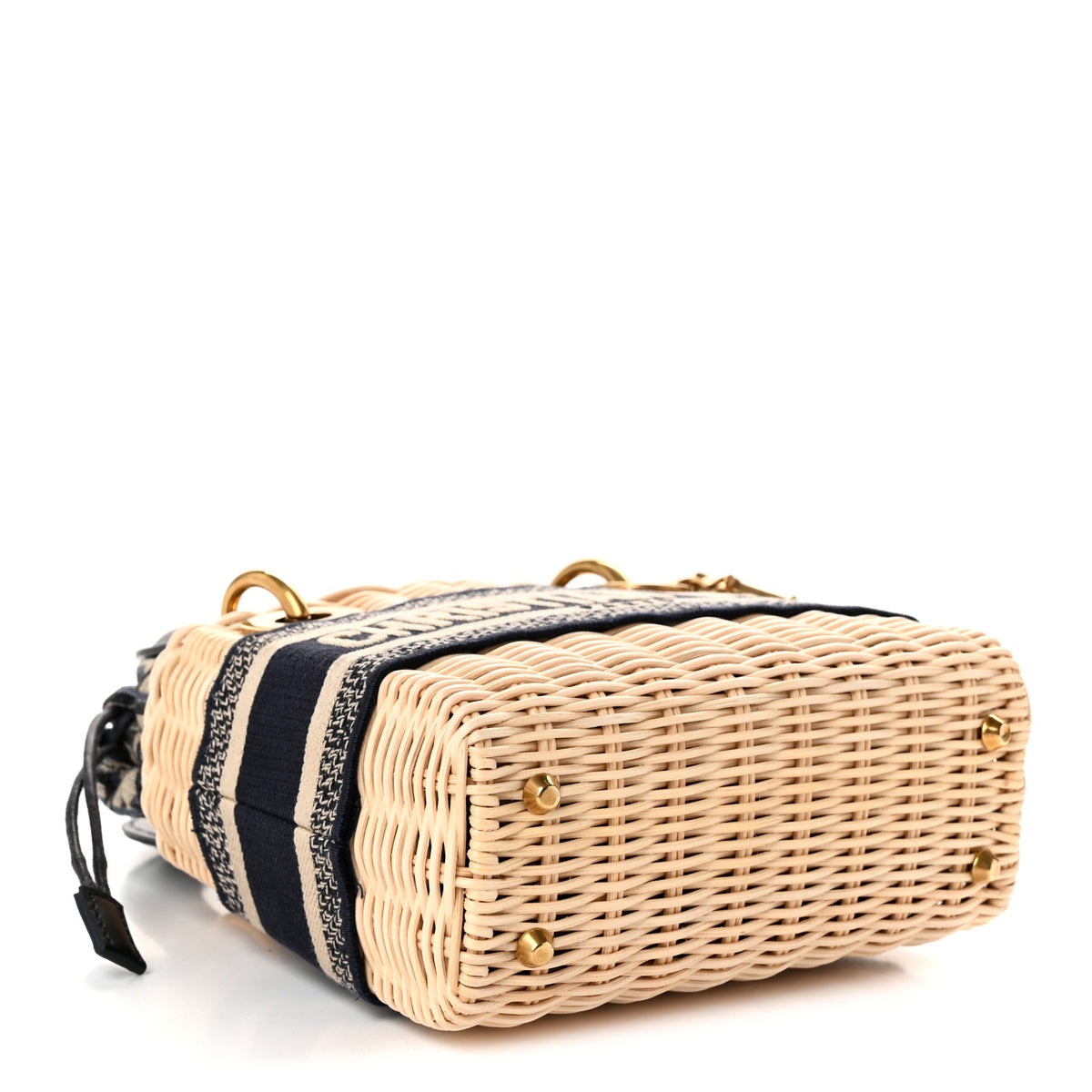 Christian Dior Wicker Oblique Mini Lady Dior Bag Blue 4 of 9