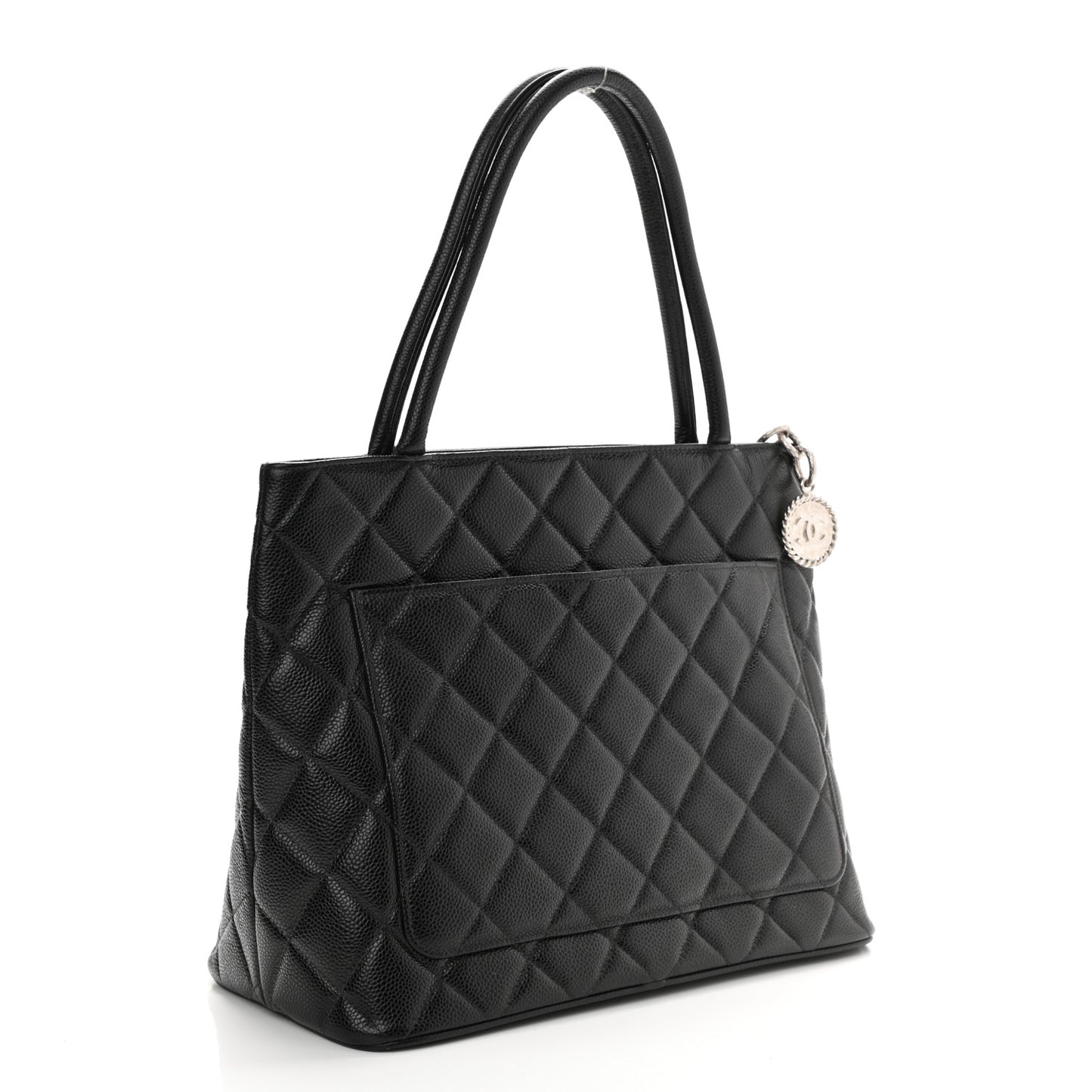 Caviar Quilted Medallion Tote Black