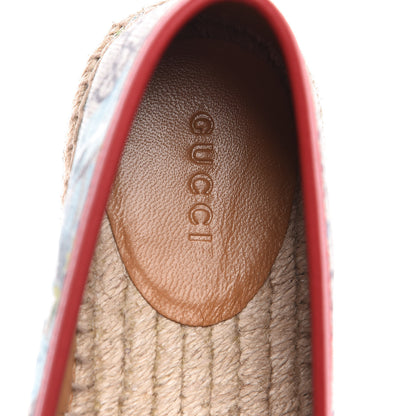 Gucci GG Supreme Monogram Blooms Espadrilles 37.5 Beige Blue Navy Hibiscus Red 7 of 7