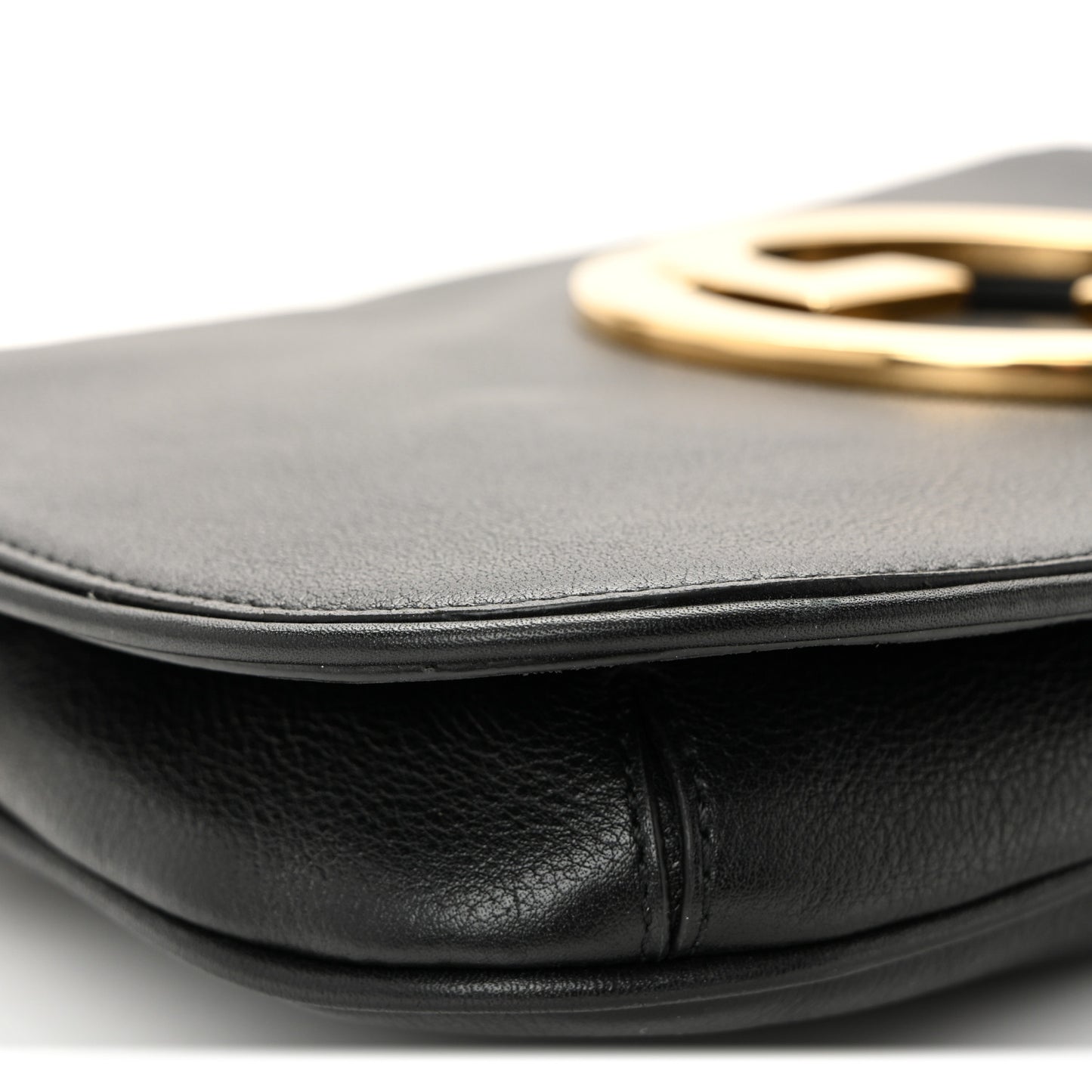 Roxy Calfskin Blondie Chain Shoulder Flap Bag Black
