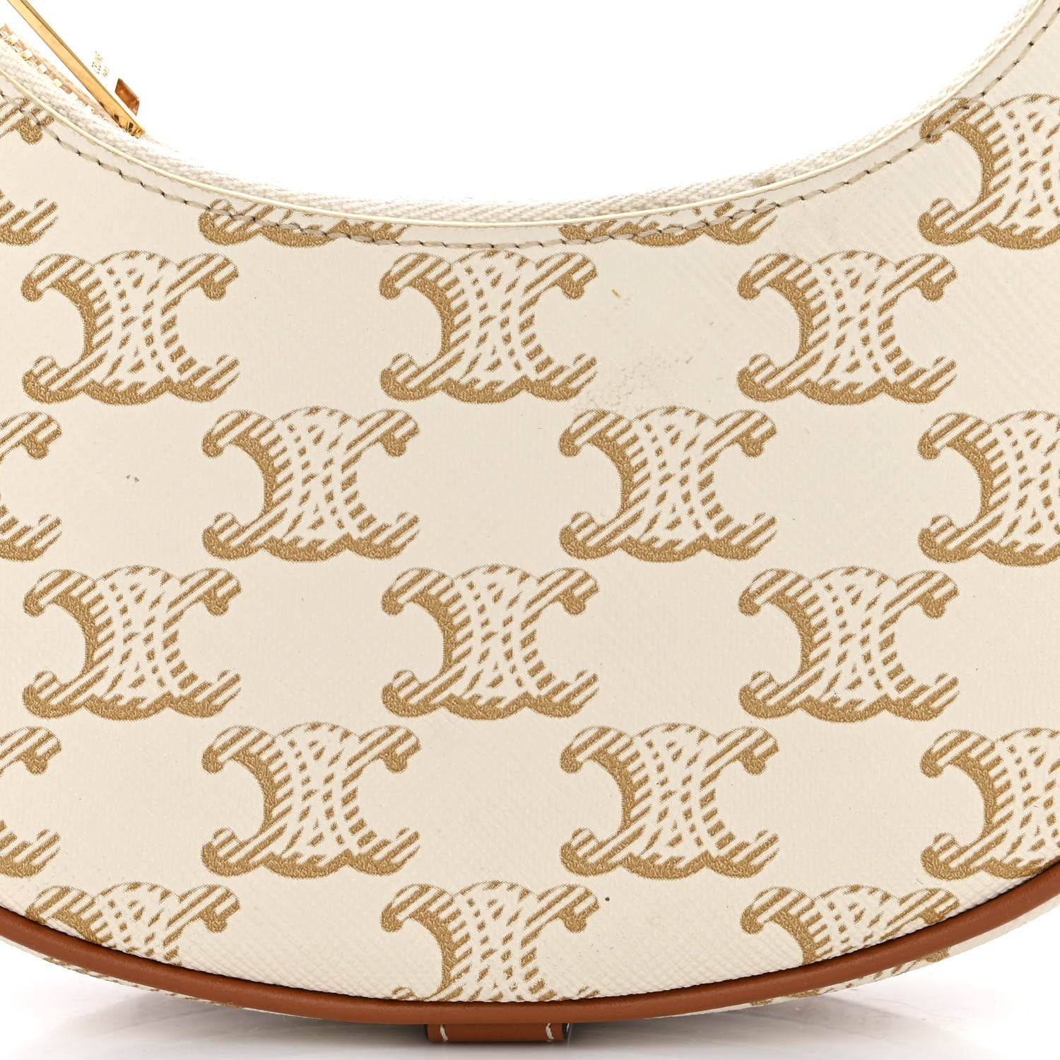 Celine Canvas Calfskin Mini Ava Triomphe Shoulder Bag White 9 of 11