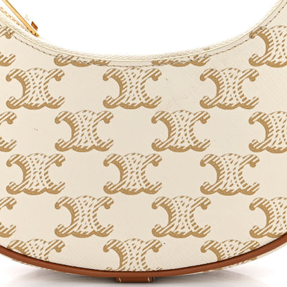 Celine Canvas Calfskin Mini Ava Triomphe Shoulder Bag White 9 of 11