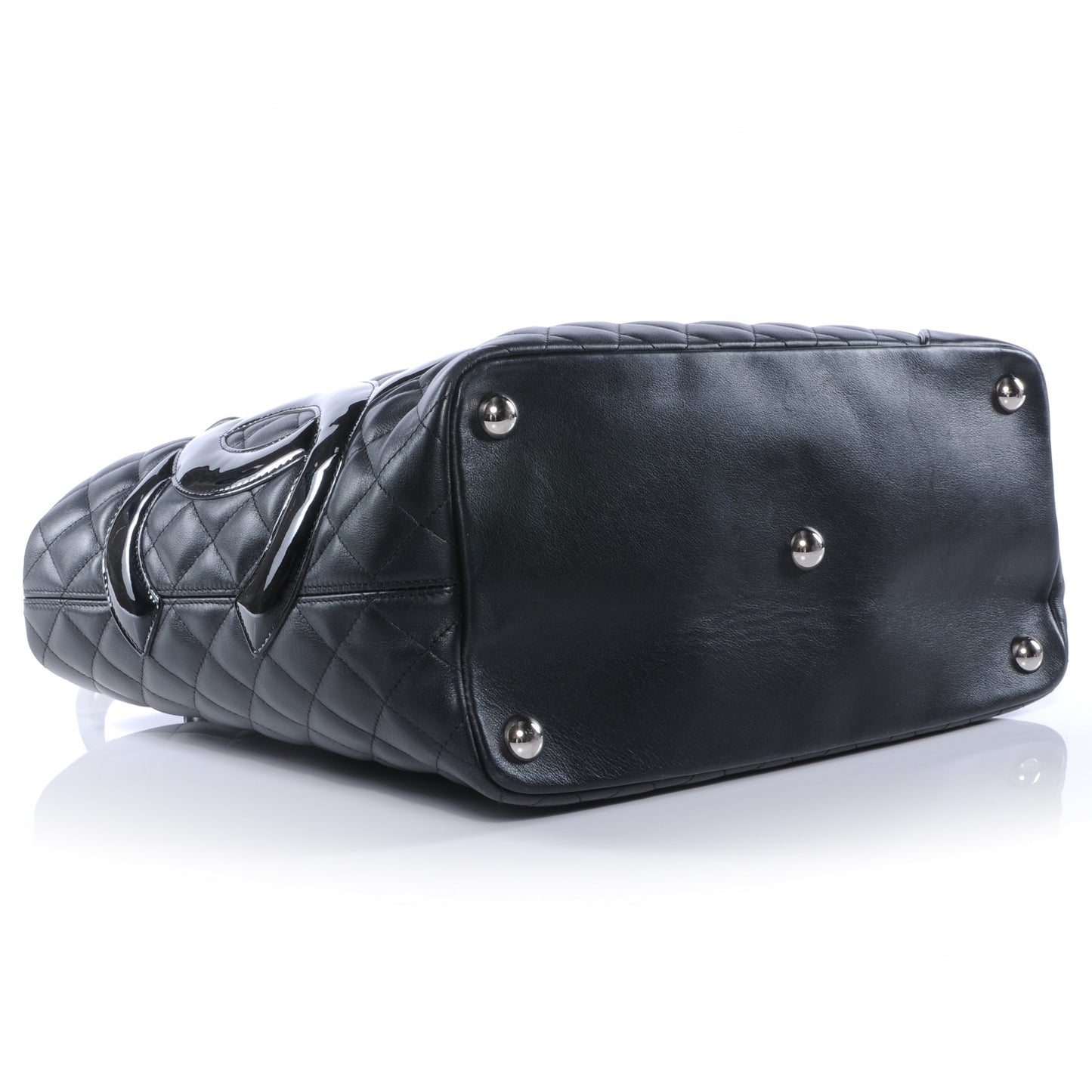 Calfskin Quilted Large Cambon Tote Black