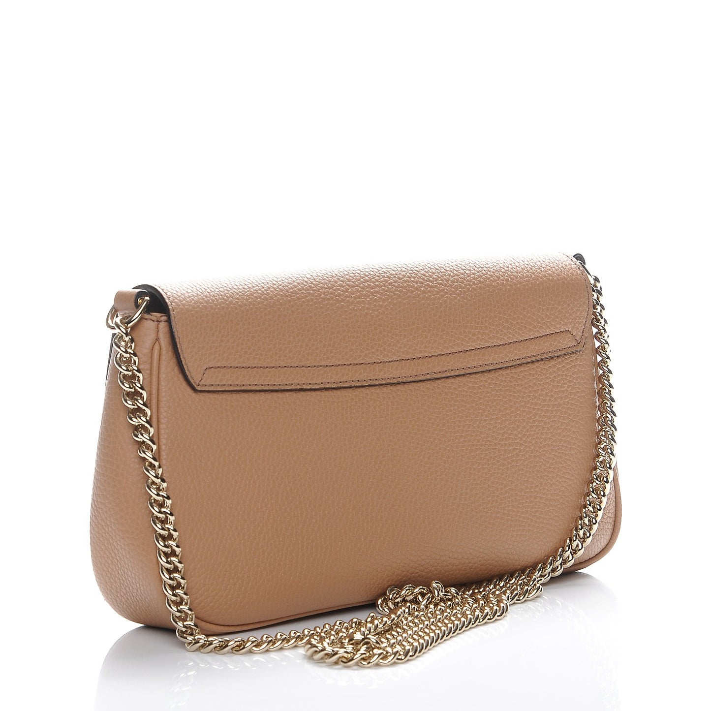 Pebbled Calfskin Medium Soho Flap Crossbody Camelia
