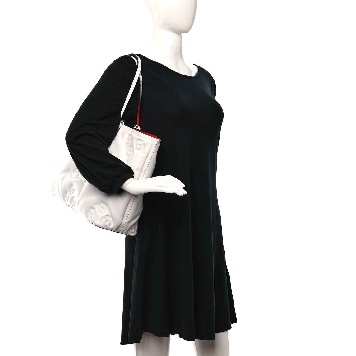 Christian Louboutin Calfskin Padded Loubinthesky Embossed East West Cabata Tote White 2 of 10