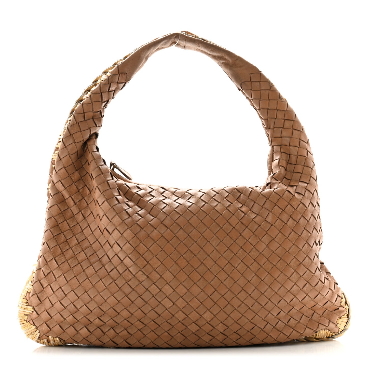 Nappa Intrecciato Medium Veneta Hobo Walnut Banane
