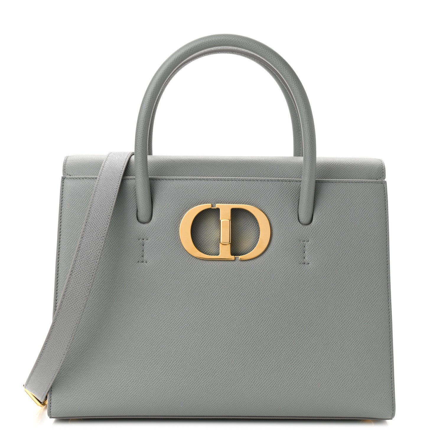 Christian Dior Grained Calfskin Large St. Honore Tote Grey Stone 1 of 9