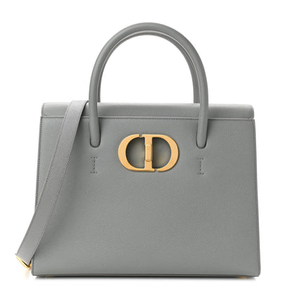 Christian Dior Grained Calfskin Large St. Honore Tote Grey Stone 1 of 9