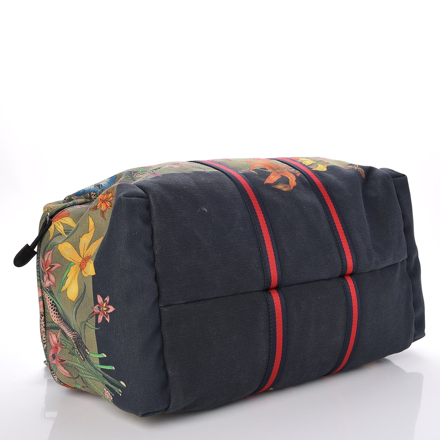 Canvas Web Floral Animal Large Carry On Duffle Khaki Green Multicolor