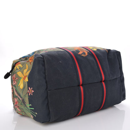 Gucci Canvas Web Floral Animal Large Carry On Duffle Khaki Green Multicolor 4 of 7