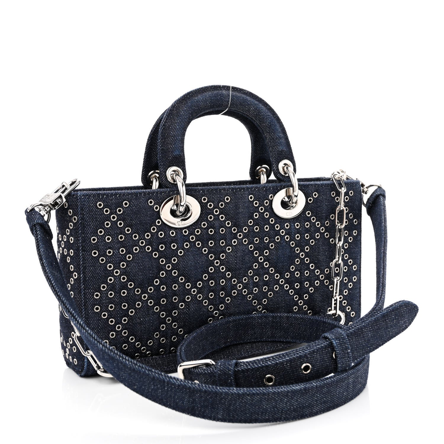 Christian Dior Denim Eyelet Lady D-Joy Blue 3 of 10