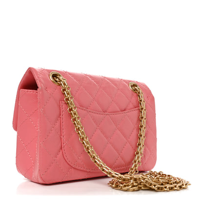 Chanel Aged Calfskin Quilted 2.55 Reissue Mini Flap Coral 3 of 11