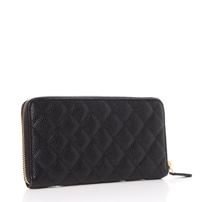 Chanel Caviar Quilted Large Gusset Zip Around Wallet Black 3 of 8