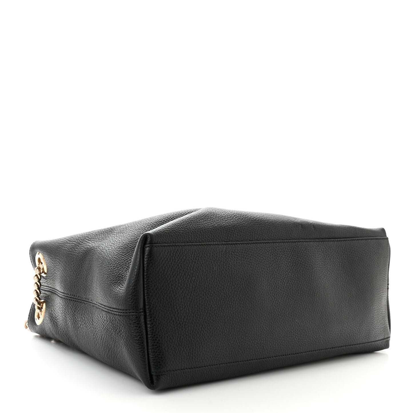 Pebbled Calfskin Medium Soho Chain Shoulder Bag Black