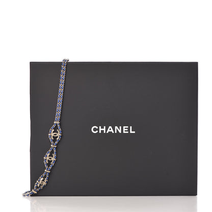 Chanel Metal Lambskin CC Chain Link Necklace Gold Blue 6 of 6