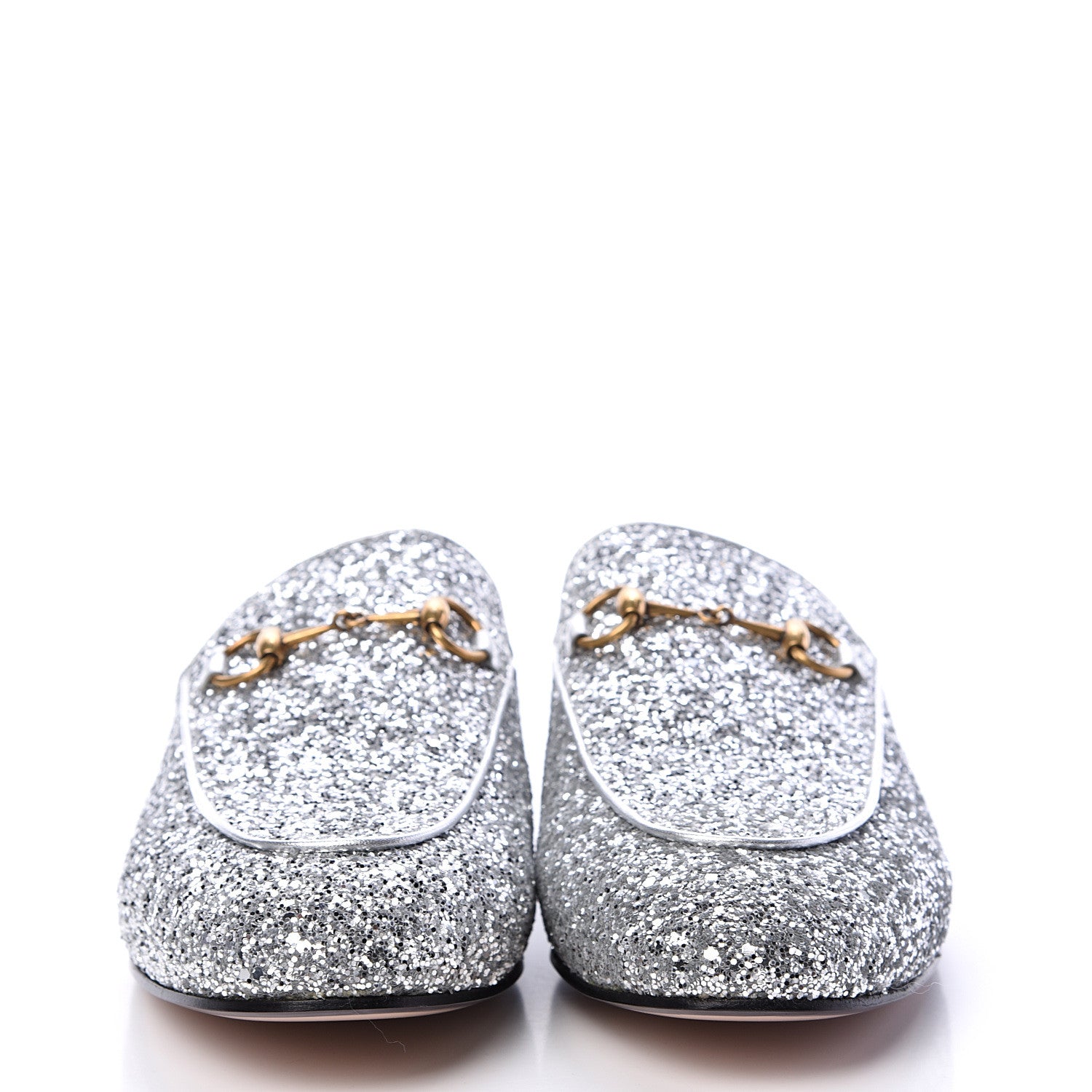 Gucci Glitter Womens Princetown Slippers 40 Silver 2 of 8