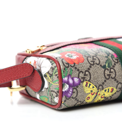 Gucci GG Supreme Monogram Flora Web Mini Ophidia Shoulder Bag Red 6 of 10