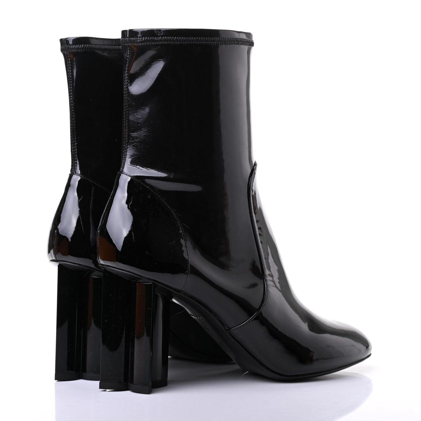 Patent Silhouette Ankle Boots 40 Black