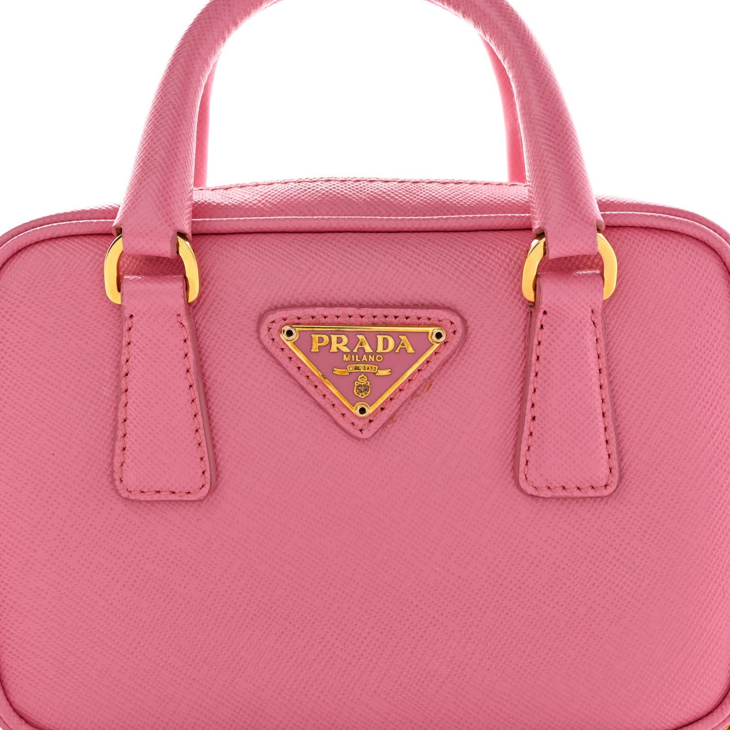 Saffiano Lux Mini Top Handle Crossbody Bag Geranio