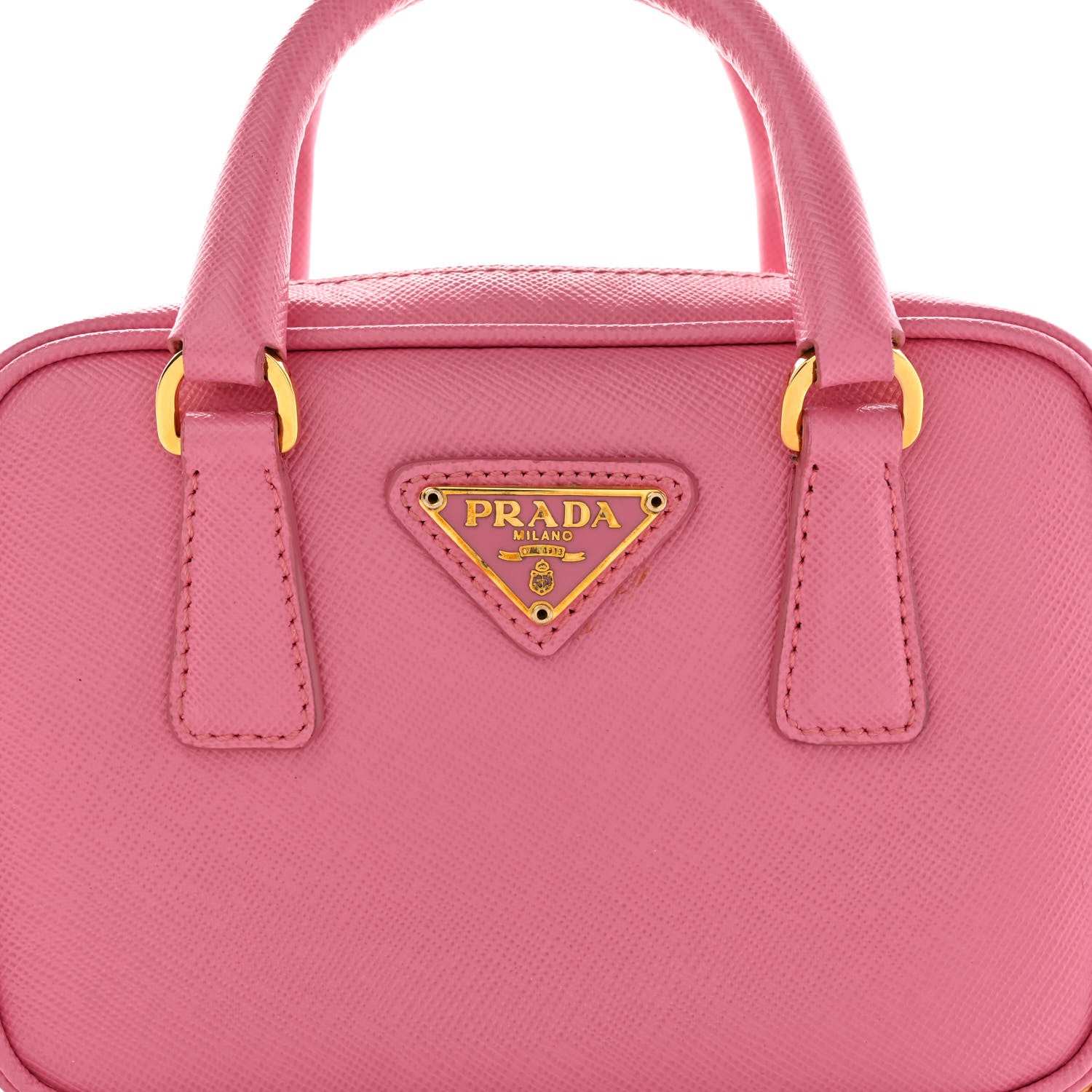 Prada Saffiano Lux Mini Top Handle Crossbody Bag Geranio 8 of 17