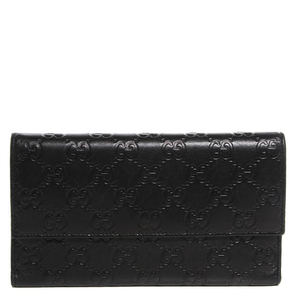 Gucci Guccissima Continental Flap Wallet Black 1 of 7