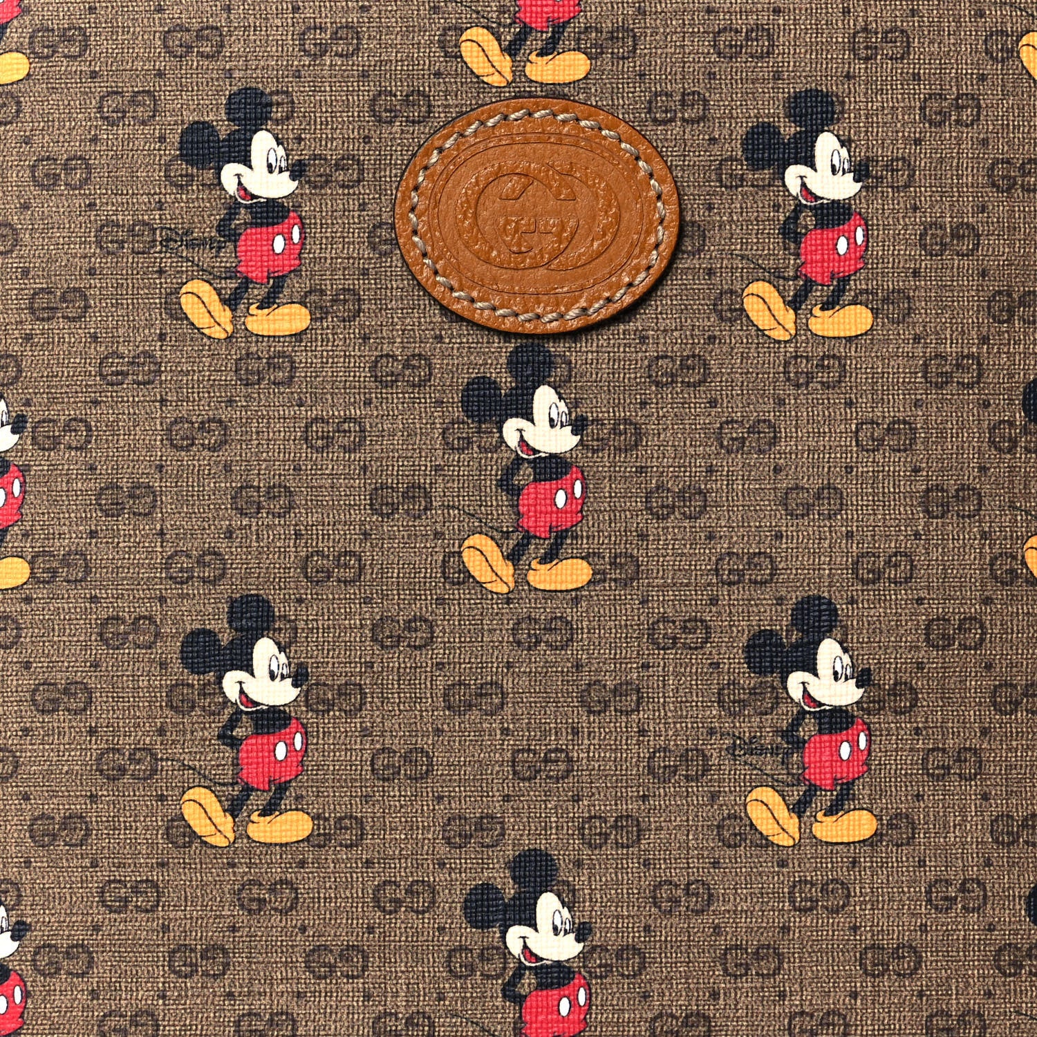 Gucci X DISNEY Mini Vintage GG Supreme Monogram Mickey Mouse Small Dome Backpack Beige Vintage Sun Oil 9 of 14