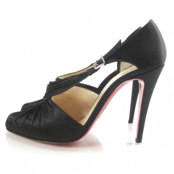 Christian Louboutin Crepe Satin Drapinight Jeweled d'Orsay 100 Heels 40 2 of 8