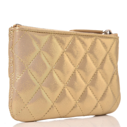 Chanel Metallic Lambskin Star Embossed Coin Purse Case Gold 4 of 8