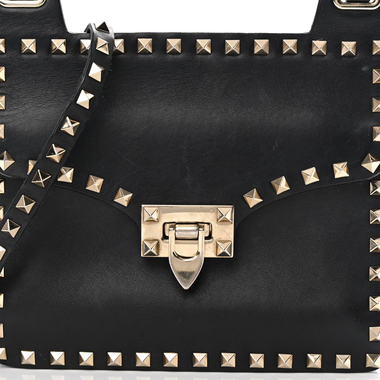 Valentino Garavani Calfskin Rockstud Crossbody Messenger Bag Black 6 of 21