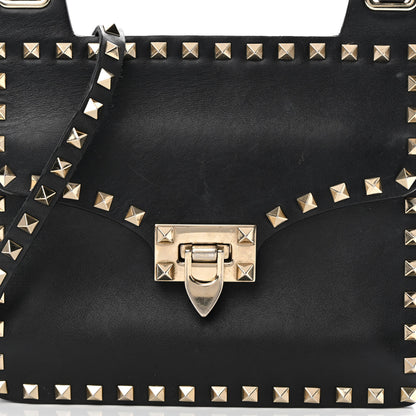 Valentino Garavani Calfskin Rockstud Crossbody Messenger Bag Black 6 of 21