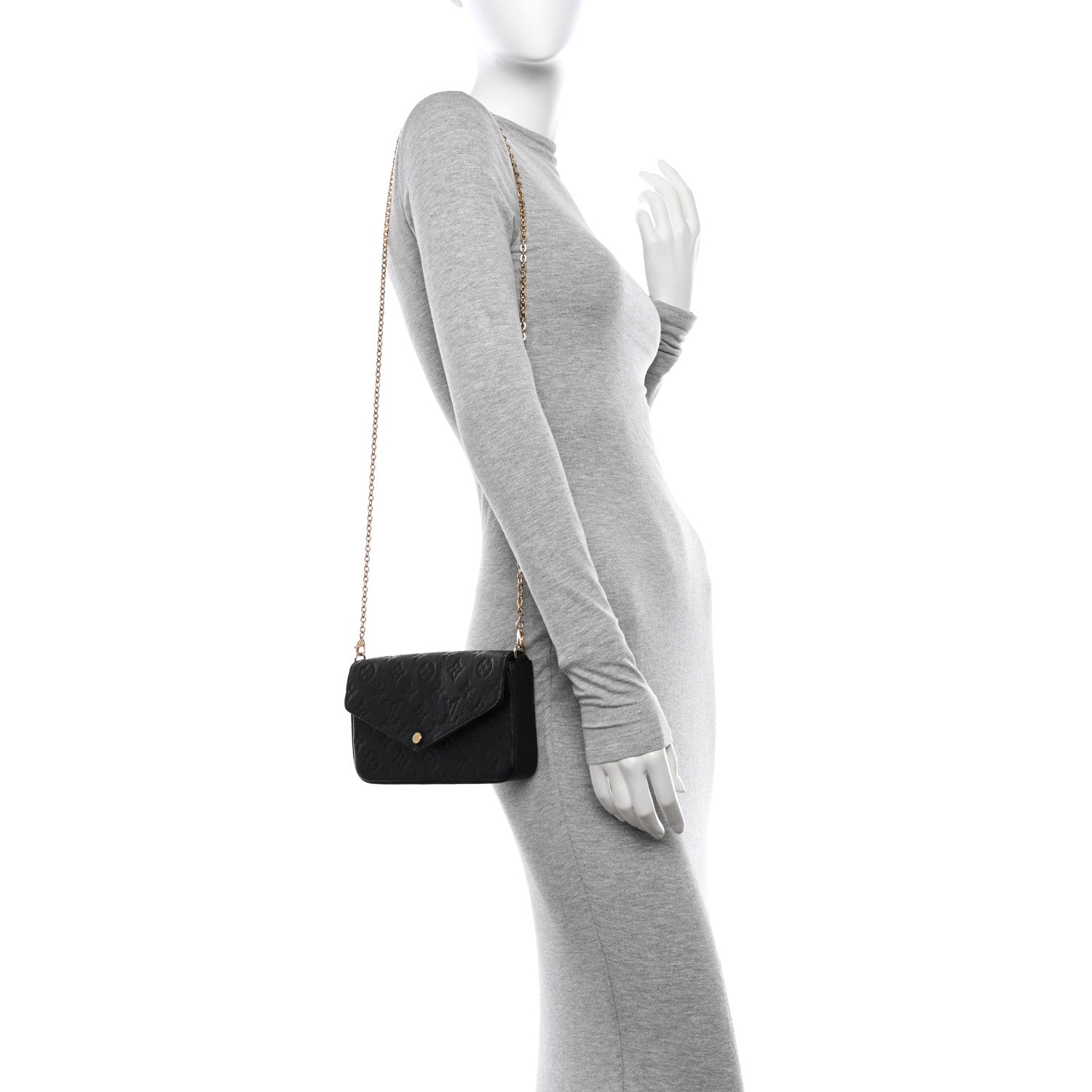 Louis Vuitton Empreinte Pochette Felicie Chain Wallet Black 2 of 13