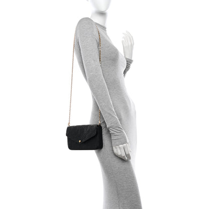 Louis Vuitton Empreinte Pochette Felicie Chain Wallet Black 2 of 13