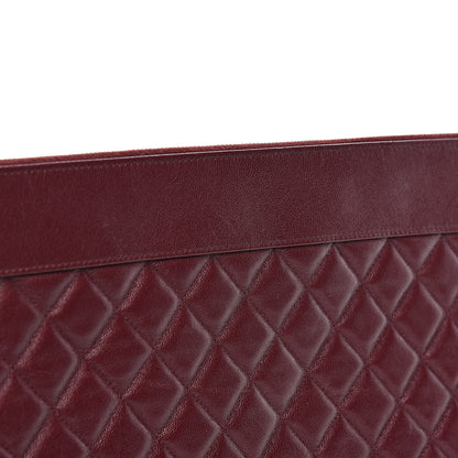 Chanel Sheepskin Quilted Large Vintage Mademoiselle Cosmetic Case Burgundy 11 of 14