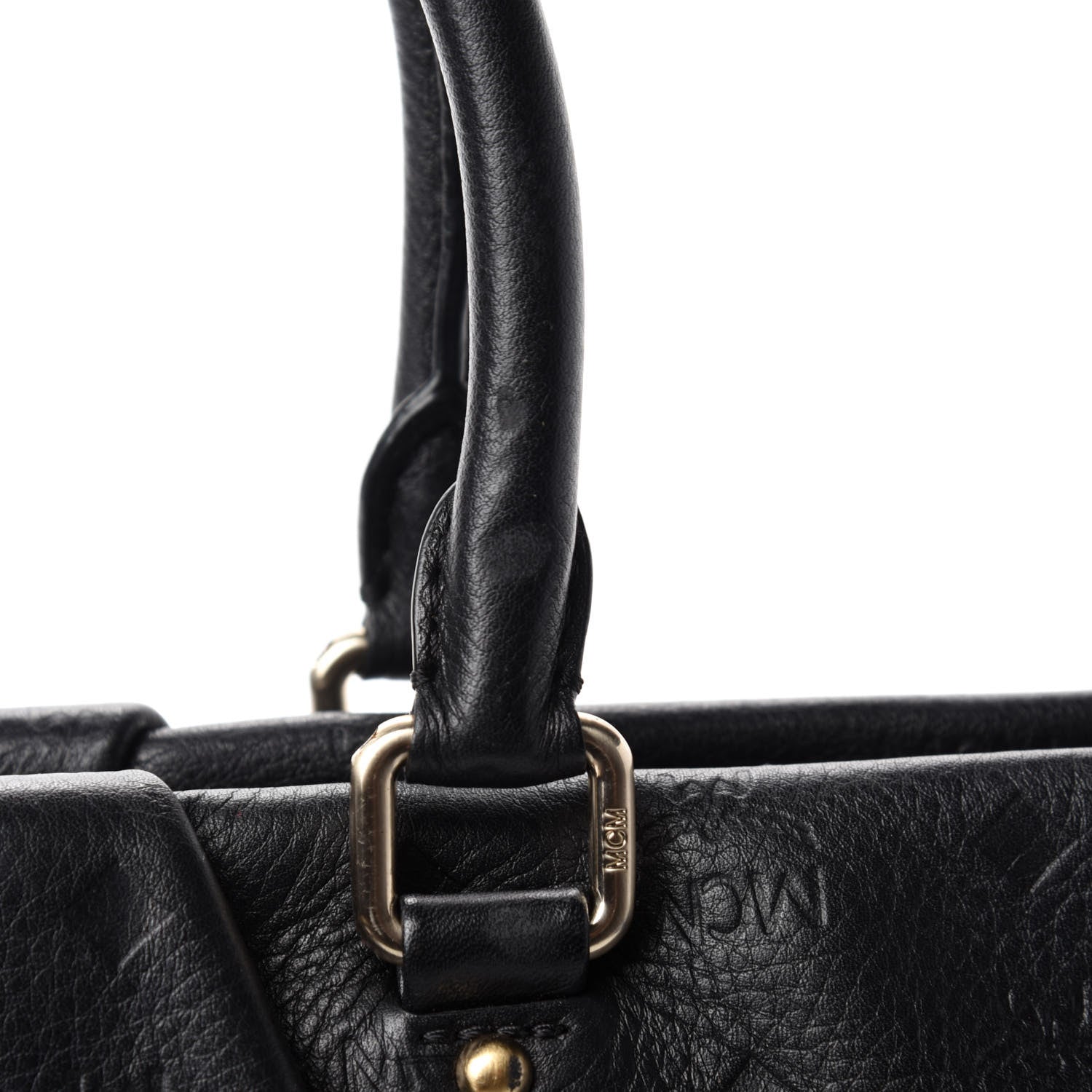 MCM Calfskin Ottomar Monogram Tote Black 8 of 14