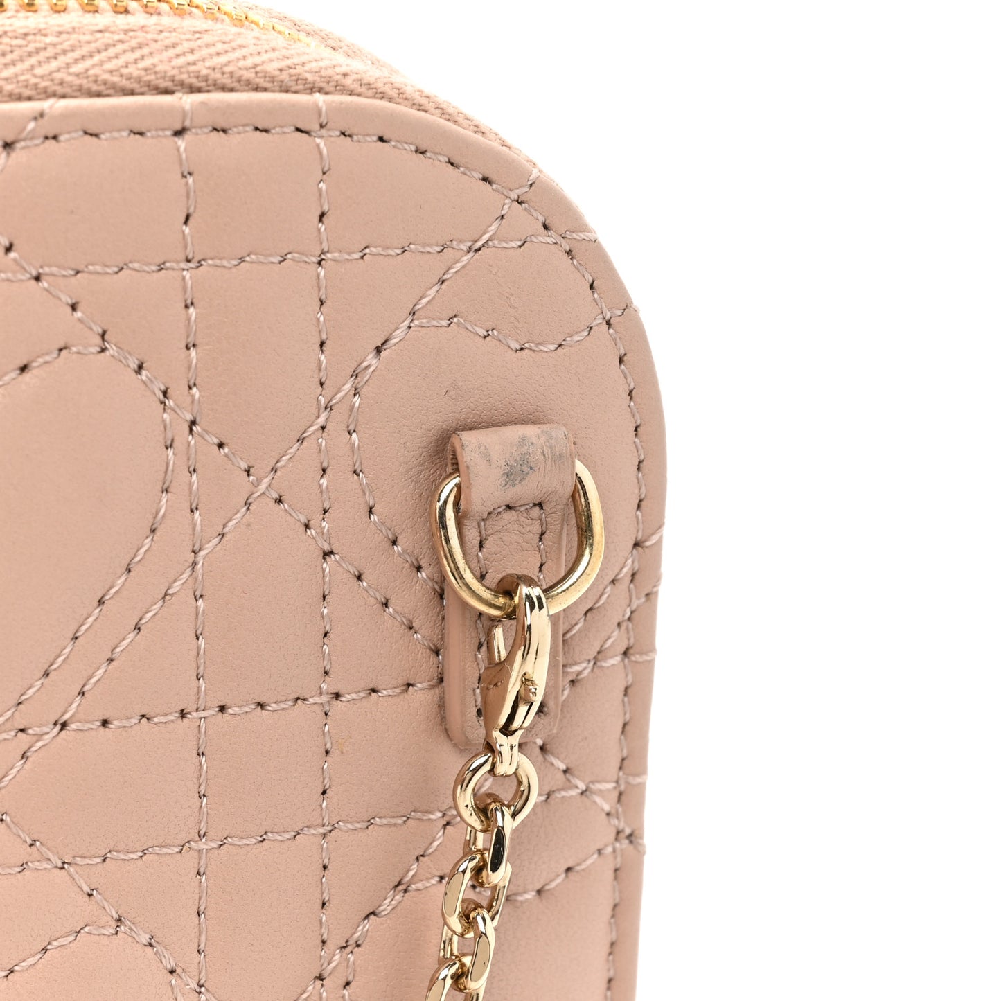 Lambskin Cannage Dioramour Lady Dior Phone Holder Light Pink