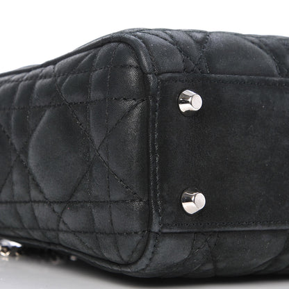 Christian Dior Metallic Calfskin Cannage Mini Lady Dior Black 8 of 9