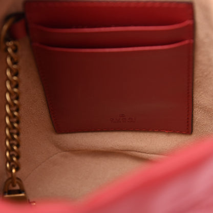 Gucci Calfskin Matelasse Mini GG Marmont 2.0 Bucket Bag Hibiscus Red 8 of 9