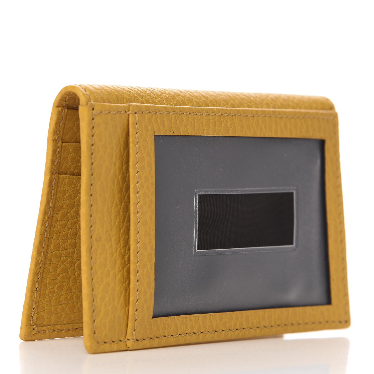 Gucci Dollar Calfskin Swing Train Pass Card Case Yellow 3 of 7