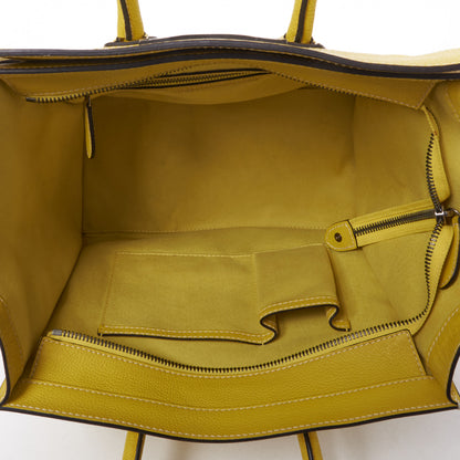 Celine Drummed Calfskin Mini Luggage Citron 4 of 10