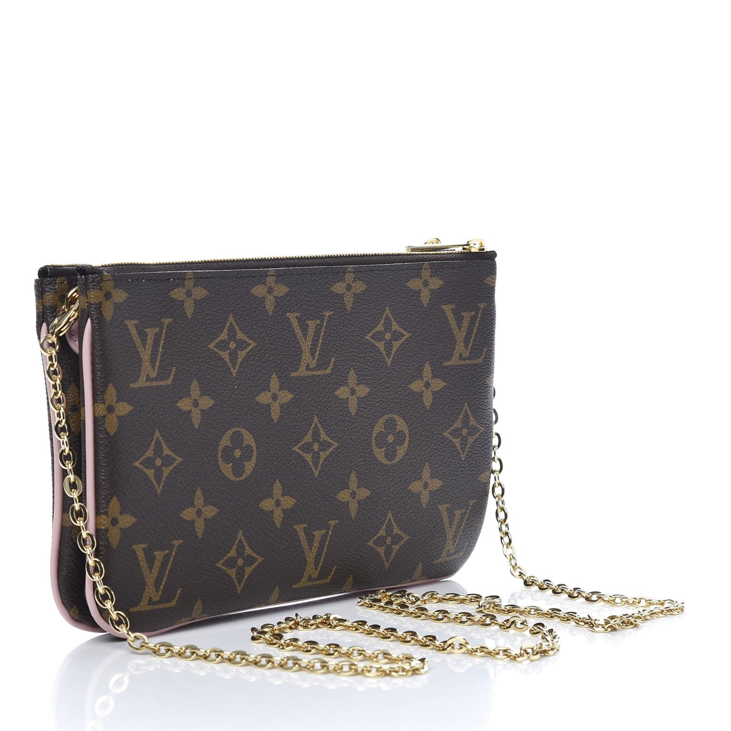 Monogram 2020 Christmas Animation Big Wheel Double Zip Pochette Rose Ballerine