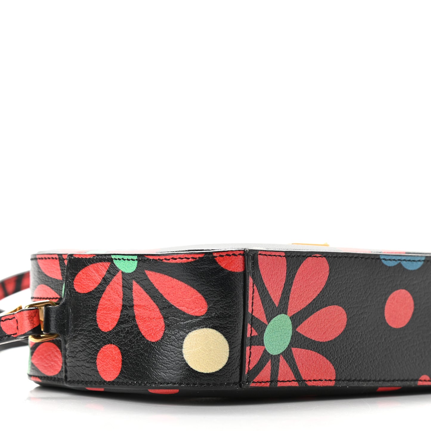 Calfskin Floral Print Small Classic Monogram Camera Bag Black