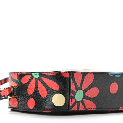 Saint Laurent Calfskin Floral Print Small Classic Monogram Camera Bag Black 8 of 9
