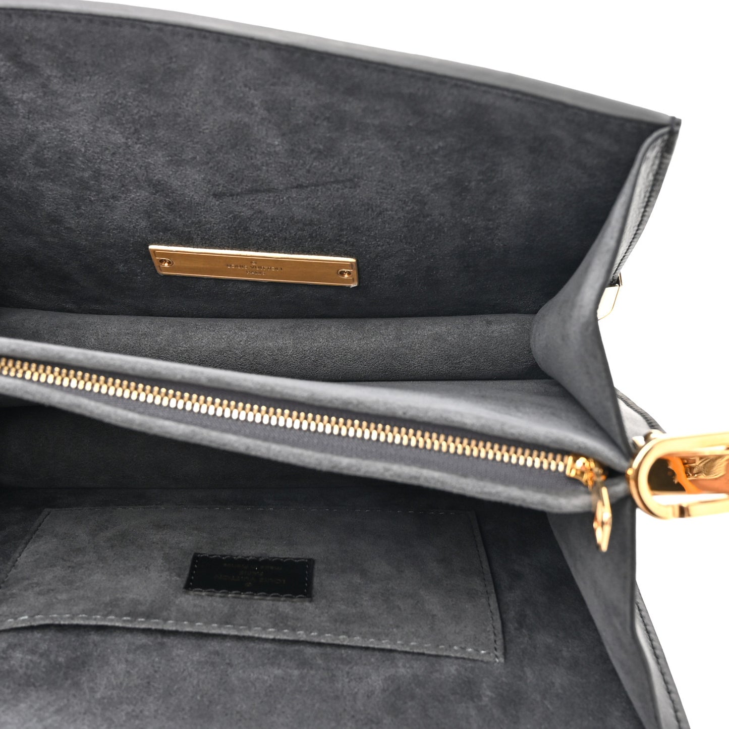 Calfskin Nanogram Embossed Dauphine MM Black