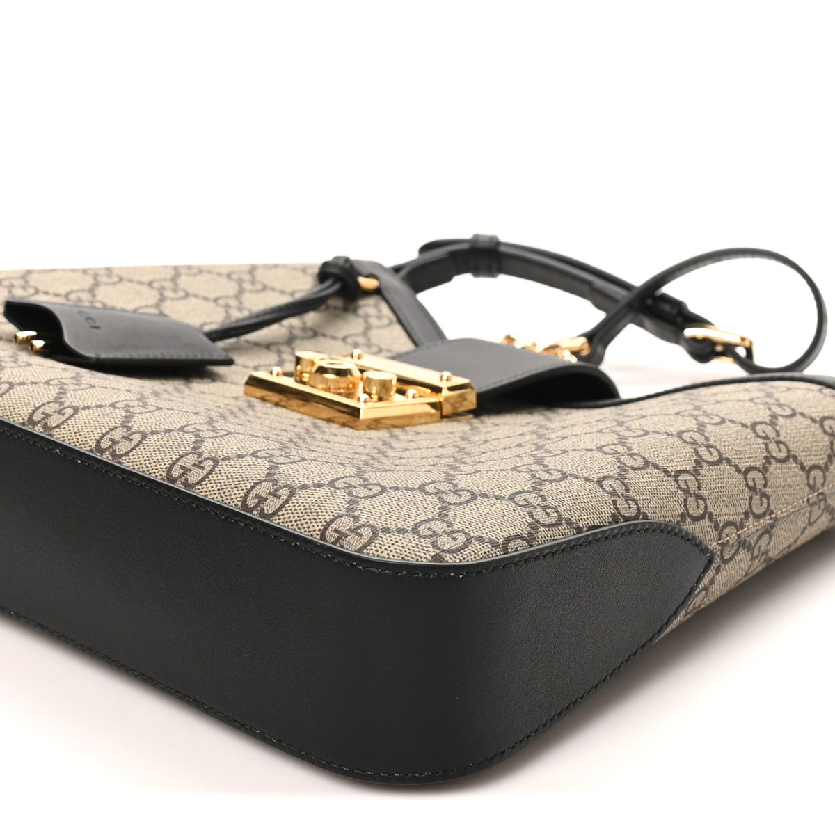 GG Supreme Monogram Medium Padlock Shoulder Bag Black