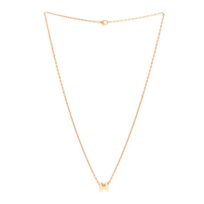 Hermes Lacquered Rose Gold Mini Pop H Pendant Necklace White 3 of 6