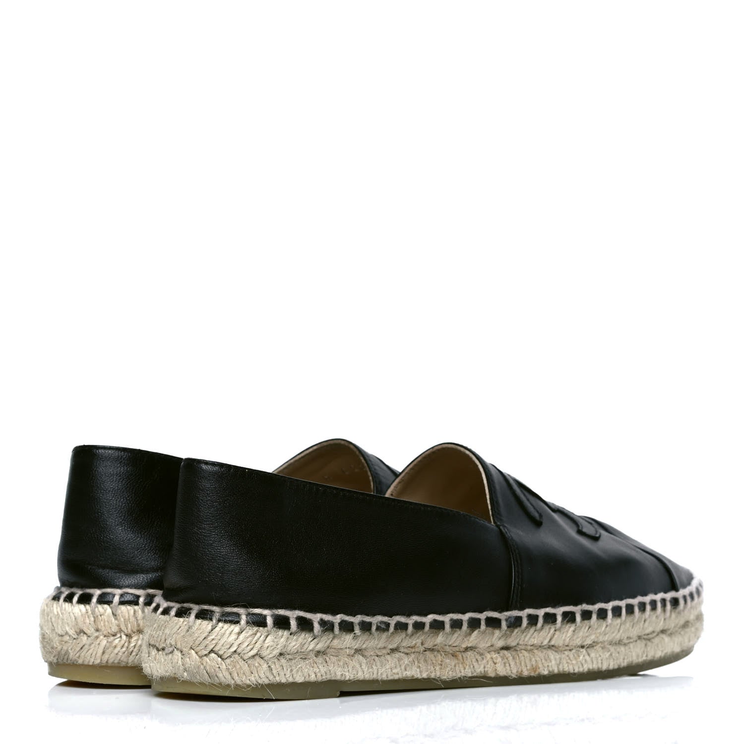 Chanel Lambskin CC Espadrilles 37 Black 3 of 5