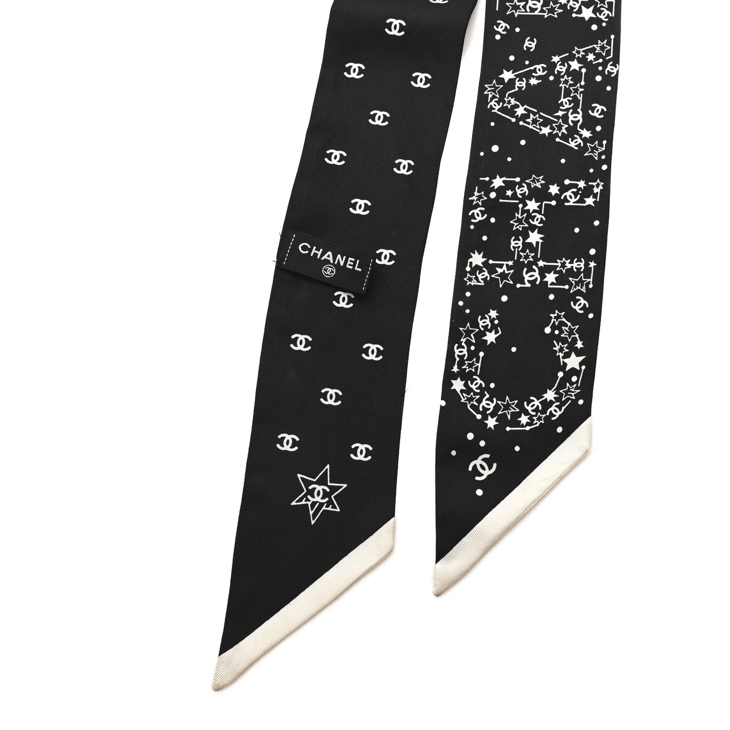 Silk Star Logo Slim Bandeau Scarf Black